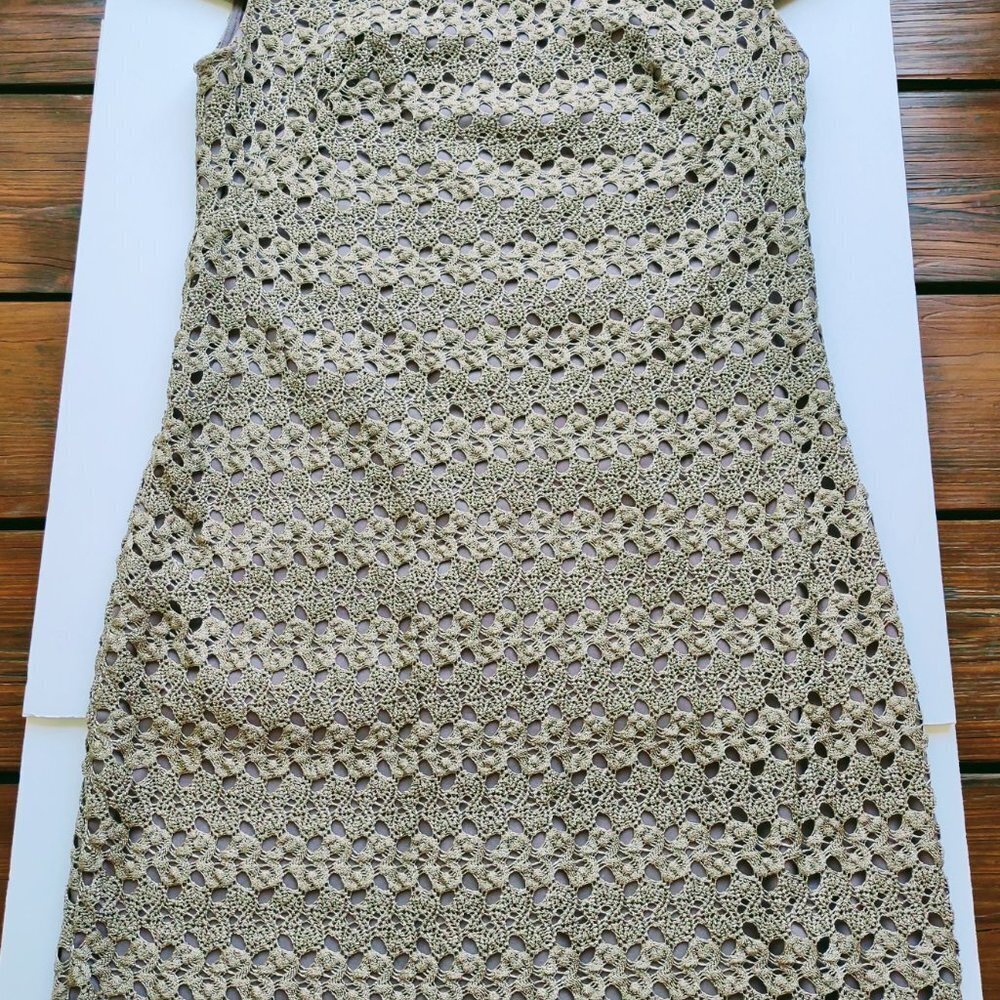Suzi Chin Maggy Boutique Crochet Dress Bohemian Classic Dainty Size 2 Petite - Picture 6 of 7